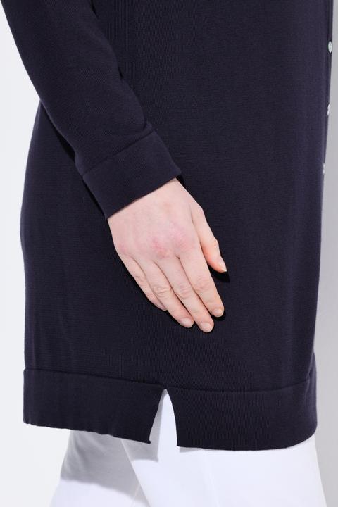 Produktbild Ulla Popken Long-Strickjacke, V-Ausschnitt, Langarm, Pima Cotton (58)