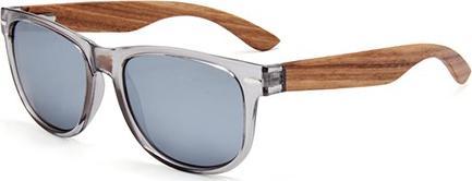 Bekos Weichbraun getönte Sonnenbrille mit Zebra-Holzbügel