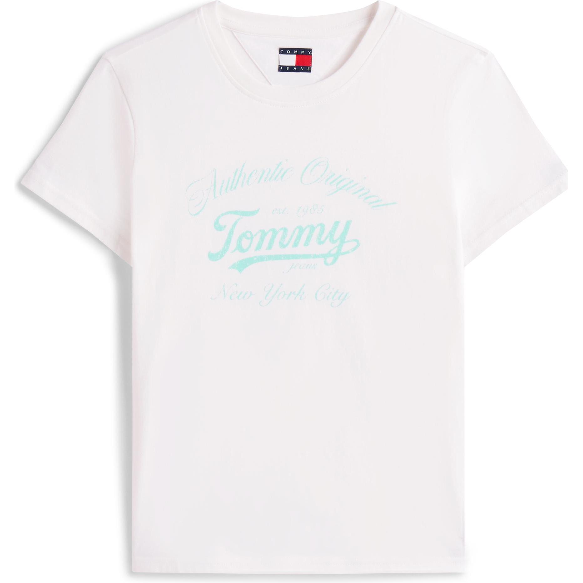 Tommy Jeans, Donne, Maglietta, Tjw Reg Essential Logo 1 Tee Ext, Bianco, (XL)