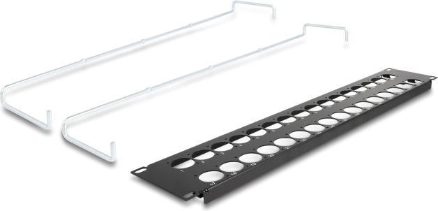 Produktbild Delock 19? D-Typ Patchpanel mit Entlastungsschienen 32 Port 2 HE schwarz