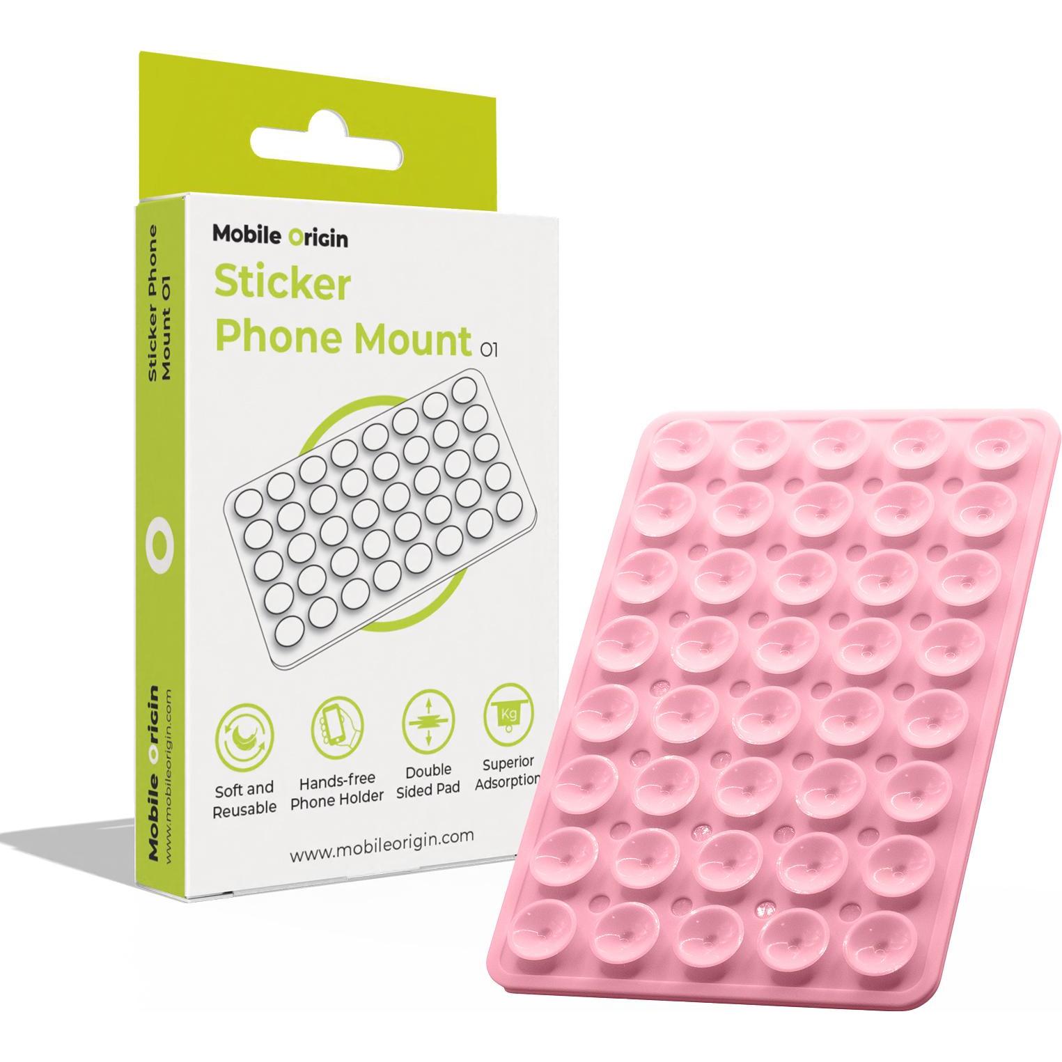 Mobile Origin Sticker Phone Mount O1 pink / Silikon-Telefonhalterung mit Saugnäpfen, Supporto per smartphone, Pink