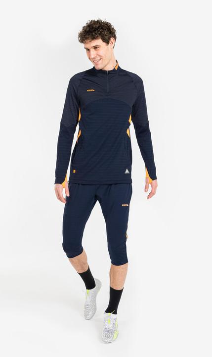 Immagine prodotto Kipsta Calcio donna/uomo 1/2 Zip - CLR blu navy/arancio (XS)