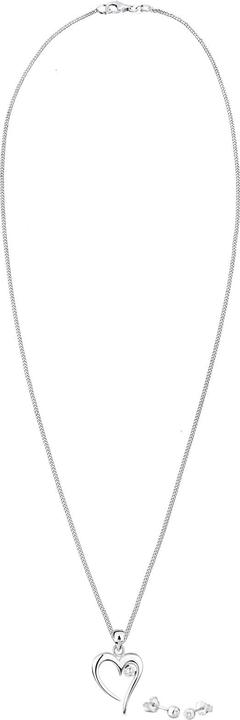 Image du produit Elli Ensemble de bijoux Coeur Solitaire Zirconia In Love 925 Argent Sterling (Argent sterling 925)