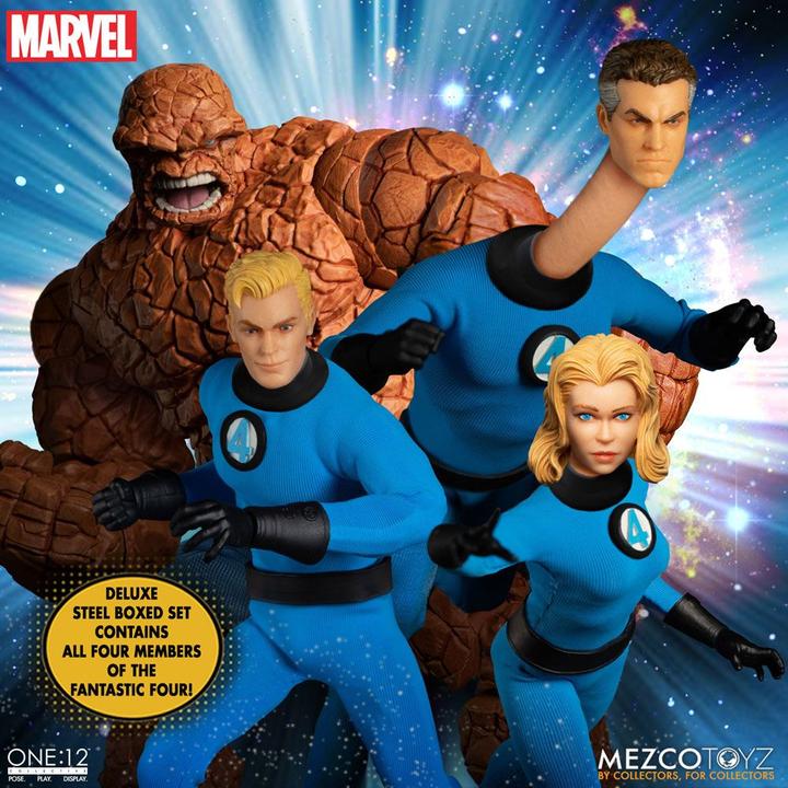 Image du produit Mezco Toys Marvel figurines 1/12 Fantastic Four Deluxe Steel Box Set 16 cm