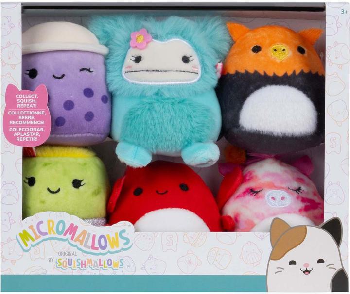 Actual product image Squishmallows Micromallows - 6 cm 6 Pack Plush S2 - Myrnam, Henley, Carlos, Anjara, Joelle and Poplina (6 cm)