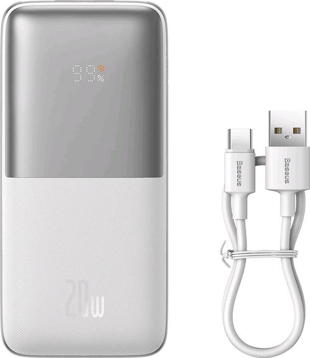 Actual product image Baseus Bipow Pro Power Bank 10,000mAh 20W + USB 3A 0.3m Cable White (PPBD040102) (10000 mAh, 20 W, 37 Wh)