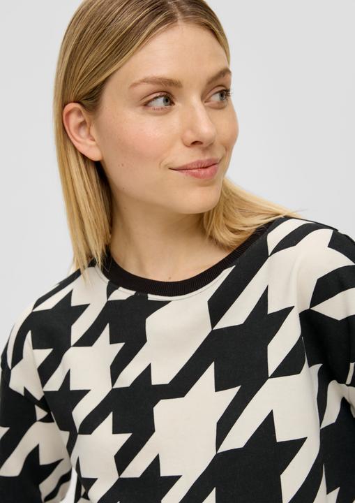 Produktbild s.Oliver Sweatshirt Sweatshirt mit Hahnentritt-Muster (44)