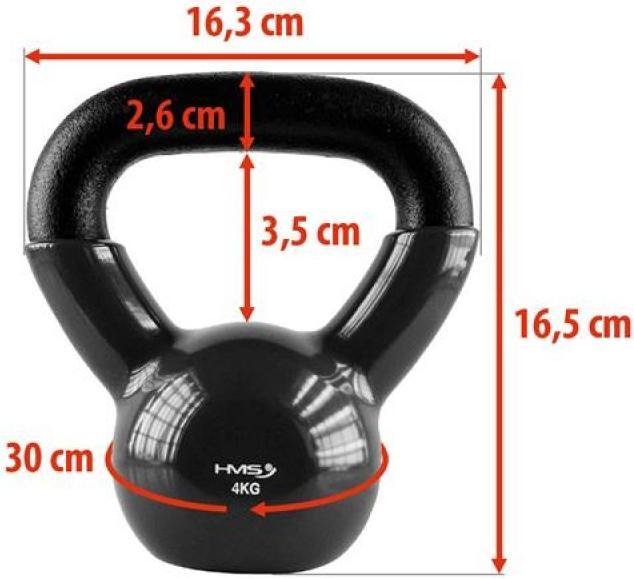 Actual product image HMS Kettlebell Vinyl 4kg black KNV04 (1 x 4 kg)
