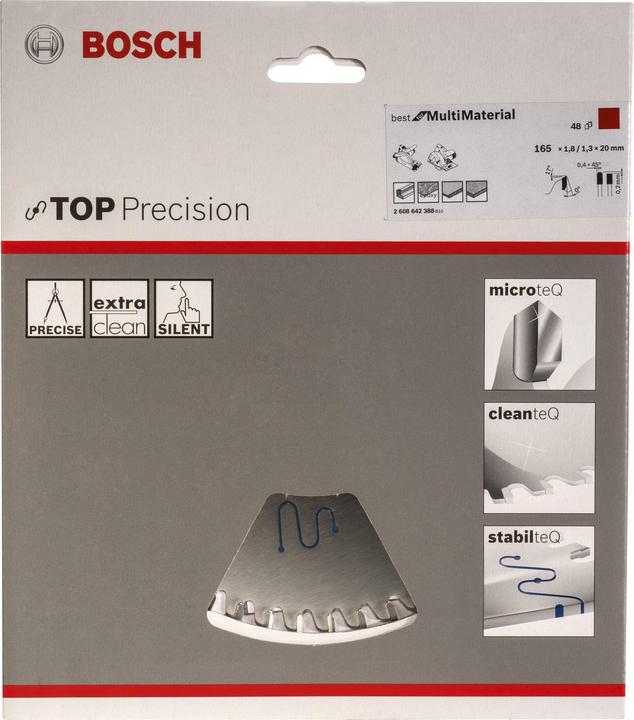 Produktbild Bosch Professional Zubehör Kreissägeblatt Top Precision Best for Multi Material, 165 x 20 x 1,8 mm, 48
