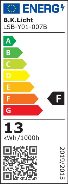 Label énergétique B.K.Licht Plafonnier LED, blanc mat, 1xLED platine/12W (1200 lm)