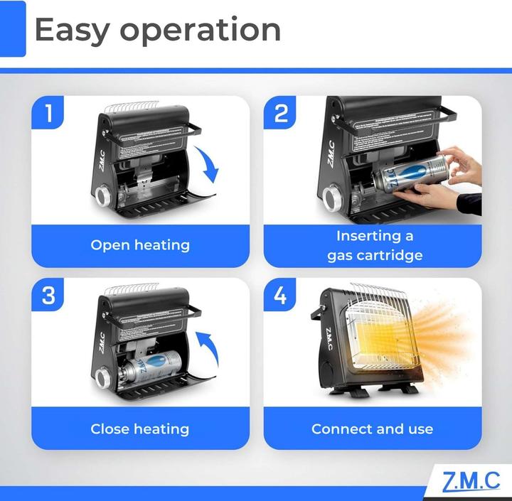 Produktbild ZMC Z.M.C 2-in-1 Portable Gas Heater and Gas Cooker (1700 W)