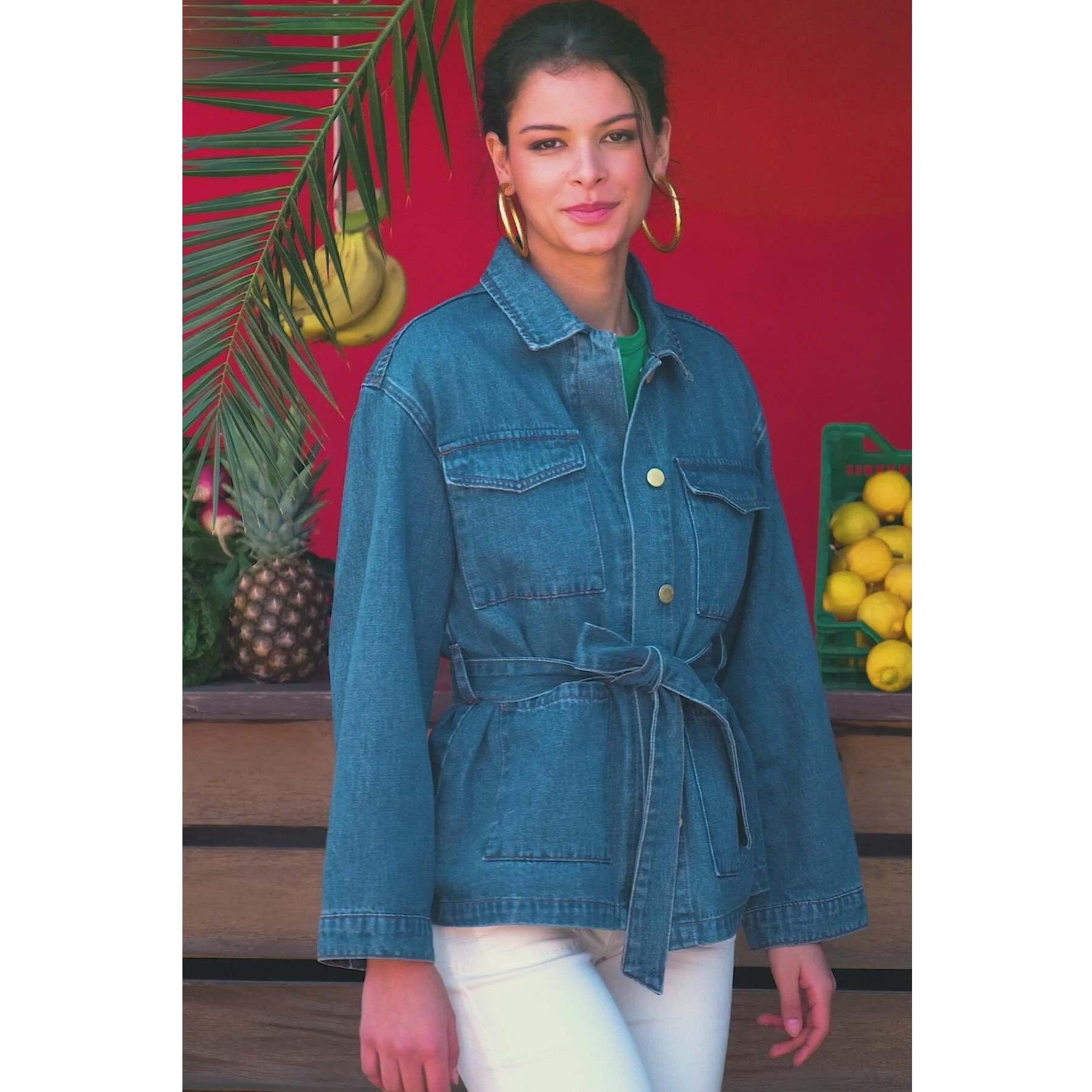 Thumbnail - La Petite Étoile, Damen, Jacke, jeansjacke damen a petite étoie vocy (L), Grau, L