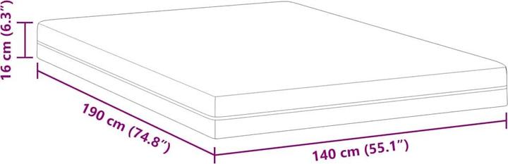Produktbild vidaXL Memory-Schaum-Matratze (Schaumstoffkern, 140 x 190 cm)