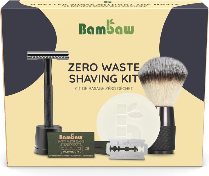 Image du produit Bam Baw Set de rasage cadeau Bambaw noir 4 pièces