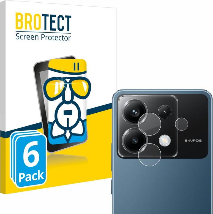 Immagine prodotto BROTECT Protezione dello schermo in vetro Protezione del display Pellicola blindata in vetro trasparente (6 Pezzo/i, Xiaomi Poco X6)