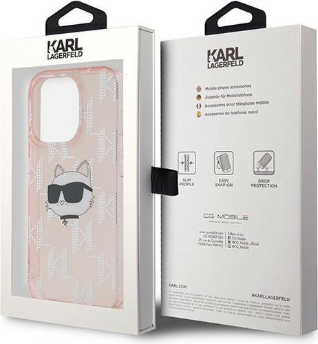 Produktbild Karl Lagerfeld KLHCP14XHKLPCHP iPhone 14 Pro Max 6.7" różowy/pink hardcase IML Choupette Head & Mono (Apple iPhone 14 Pro Max)