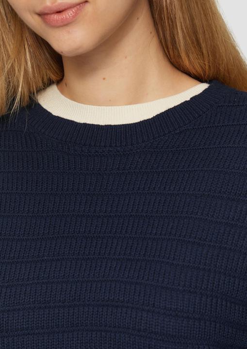 Immagine prodotto s.Oliver Strickpullover Baumwollmix-Pullover mit Strukturmuster (XL)