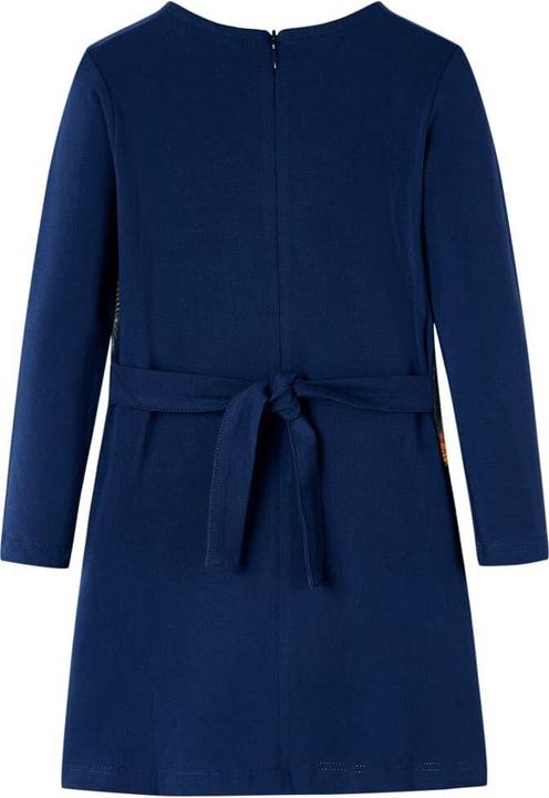 Produktbild vidaXL Kinderkleid mit Langen Ärmeln Marineblau 116,Material der (116)