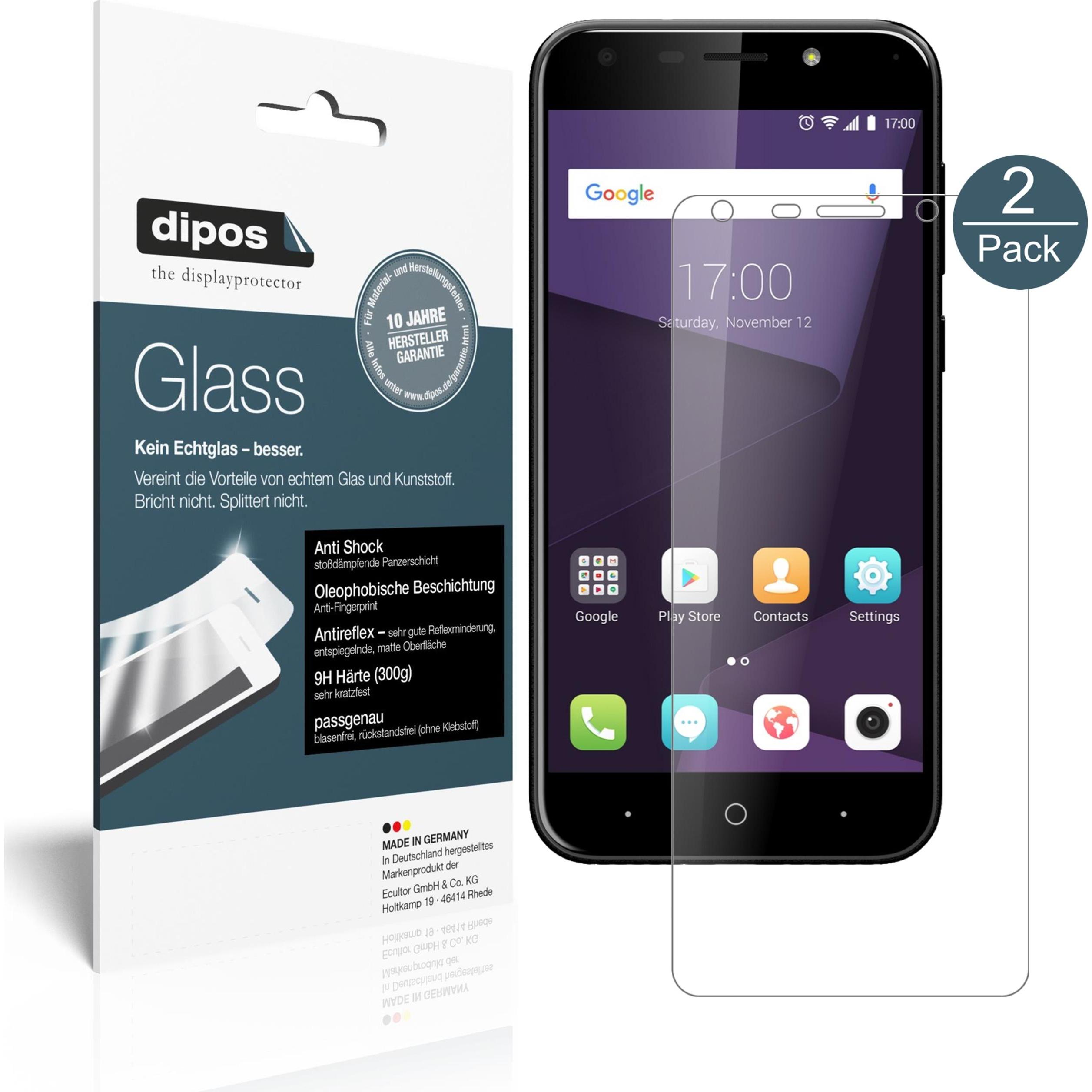 Dipos Displayschutz Anti-Shock (1 Stück, ZTE Blade A6), Smartphone Schutzfolie, Transparent