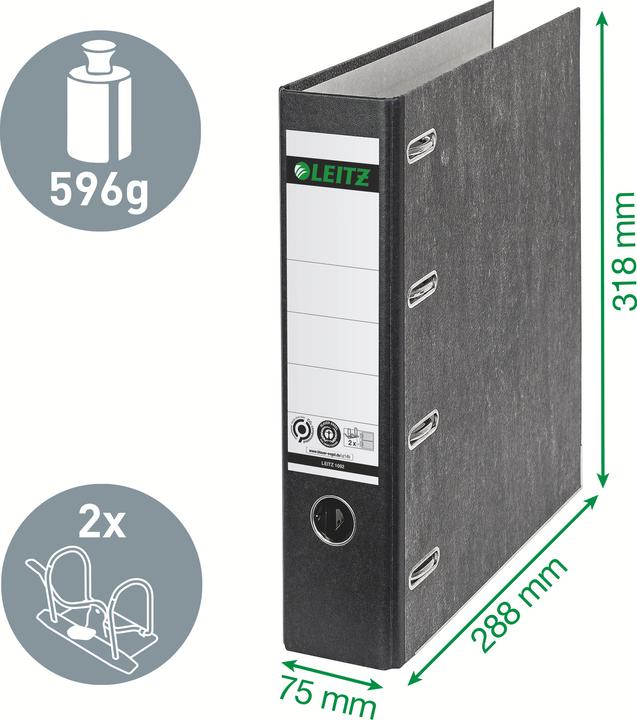 Produktbild Leitz Standard-Doppelordner (A5, 75 mm, 1 Stk.)