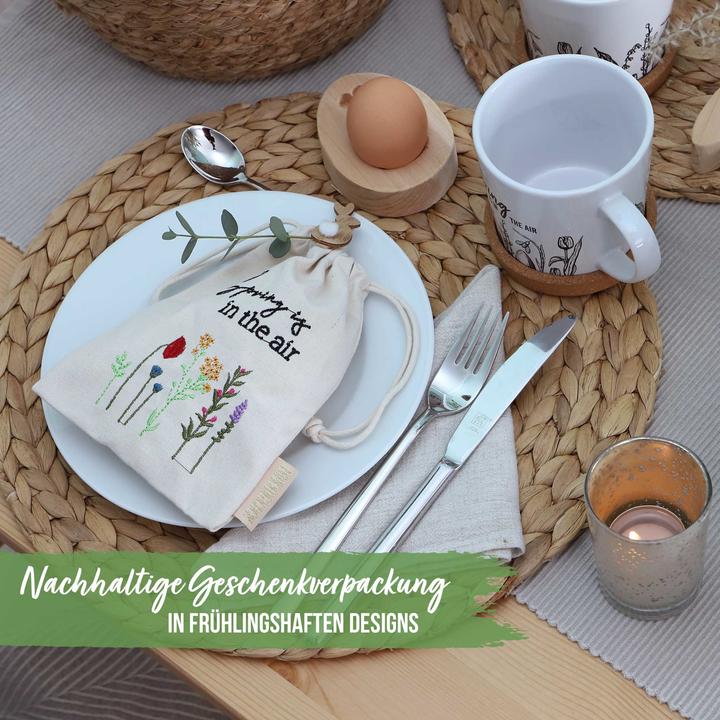 Image du produit Papierdrachen Pâques Sacs en lin - 6 pièces - Fleurs - Set 1 (Pochette cadeau, 6 x)