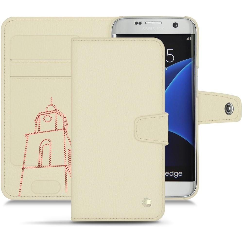 Noreve Lederschutzhülle Wallet (Samsung Galaxy S7 Edge), Smartphone Hülle, Weiss