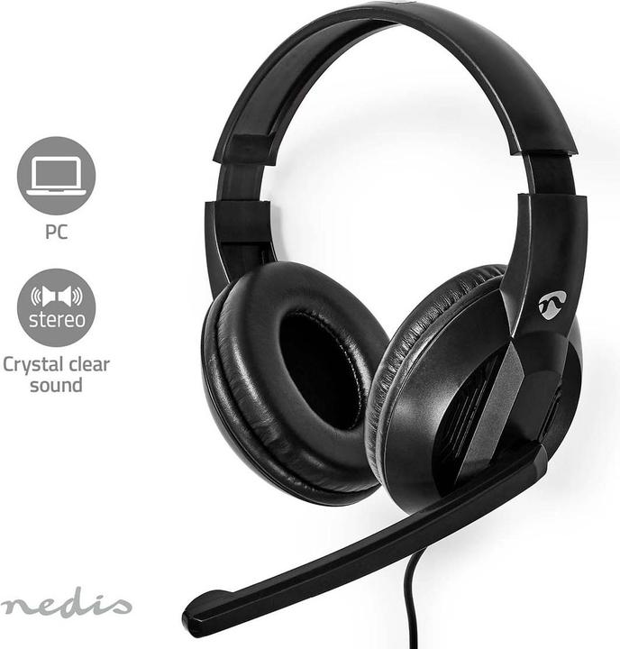 Immagine prodotto Nedis Cuffie per PC Over-Ear - Nero (Cablato, USB-A, Team Microsoft, Zoom)