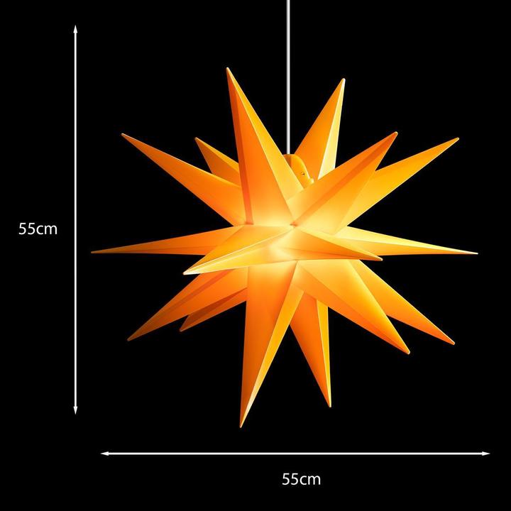 Actual product image Novaliv Poinsettia decorative star | 55cm YELLOW | indoor and outdoor | for E14 bulb with thread