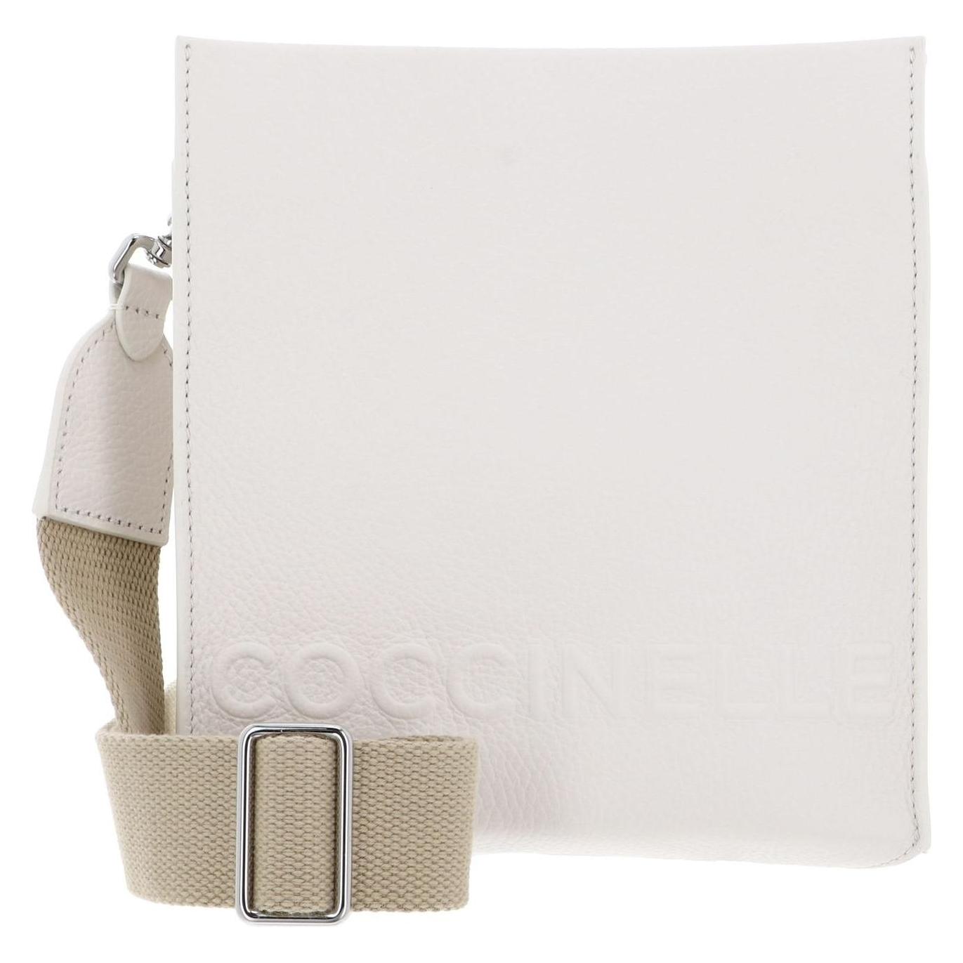 Coccinelle, Damen, Handtasche, Myrtha Maxi Log Crossbody Bag Grained Leather, Beige