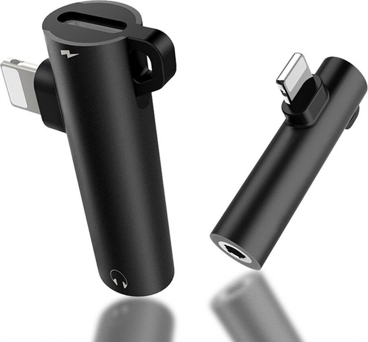 Productafbeelding PowerGuard Lightning Audio AUX 3,5 mm Splitter voor opladen en luisteren naar muziek (Bliksem, 3,5 mm aansluiting)