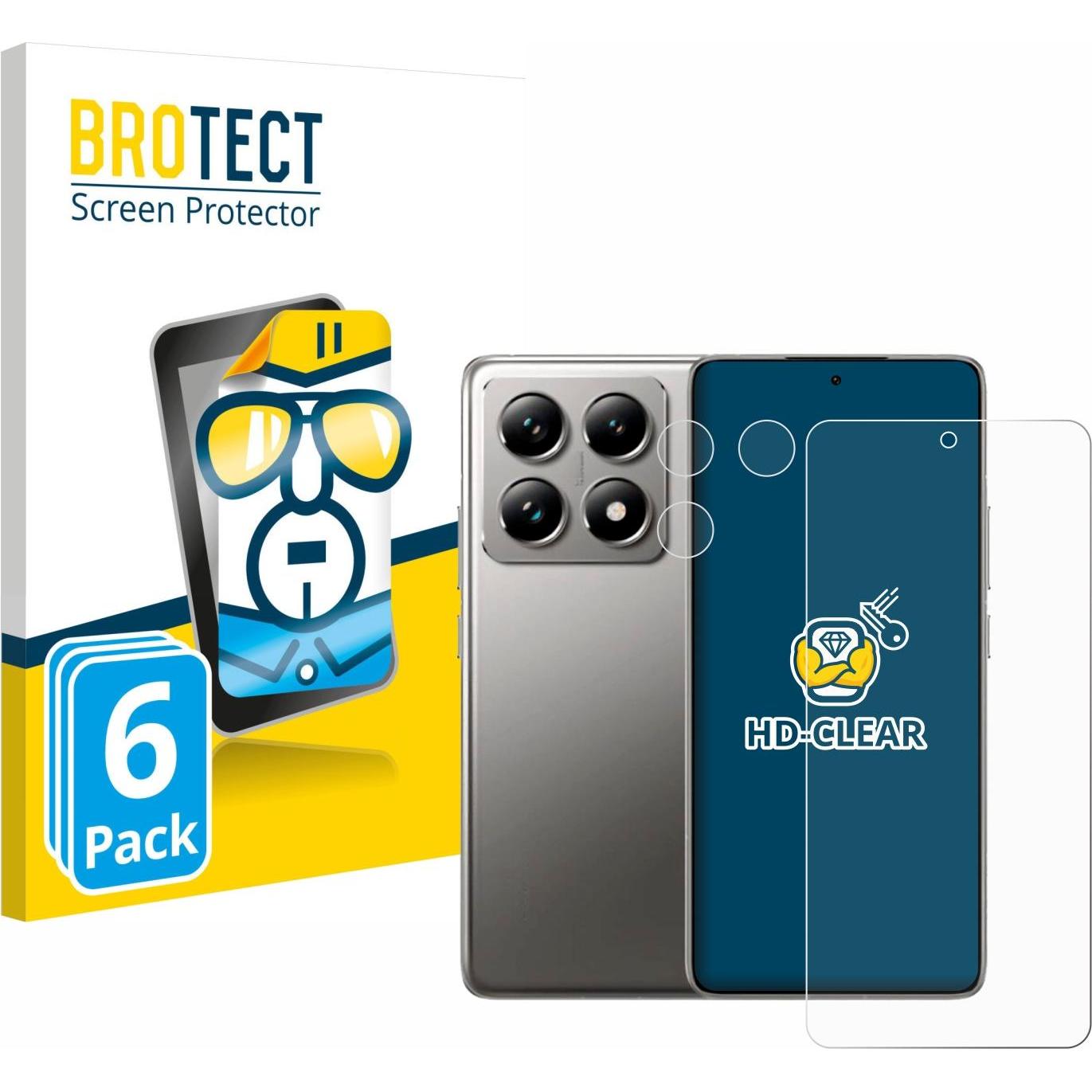 BROTECT Schutzfolie Displayschutz Displayschutzfolie Folie Klar Transparent (6 Stück, Xiaomi 14T Pro), Smartphone Schutz...