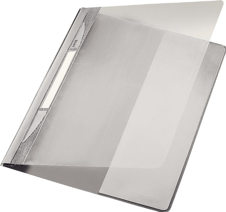 Image du produit Leitz Reliure à feuillets mobiles Exquisit, DIN A4 extra-large, PVC, film dur en PVC gris, couverture (A4, 1 x)