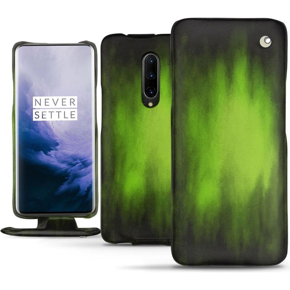 Noreve Lederschutzhülle vertikal (OnePlus 7 Pro), Smartphone Hülle, Grün