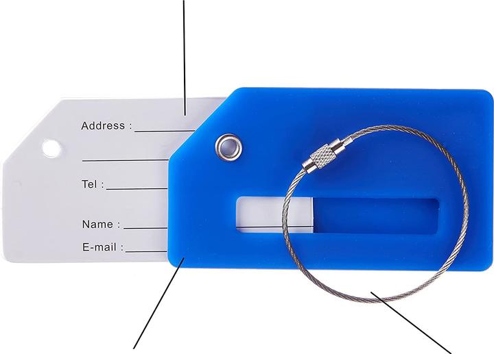 Produktbild Noya Aluminium Kofferanhänger Gepäck-Etiketten Luggage Tag mit Adressschild - Bunt 8er Set (Schlösser & Anhänger)