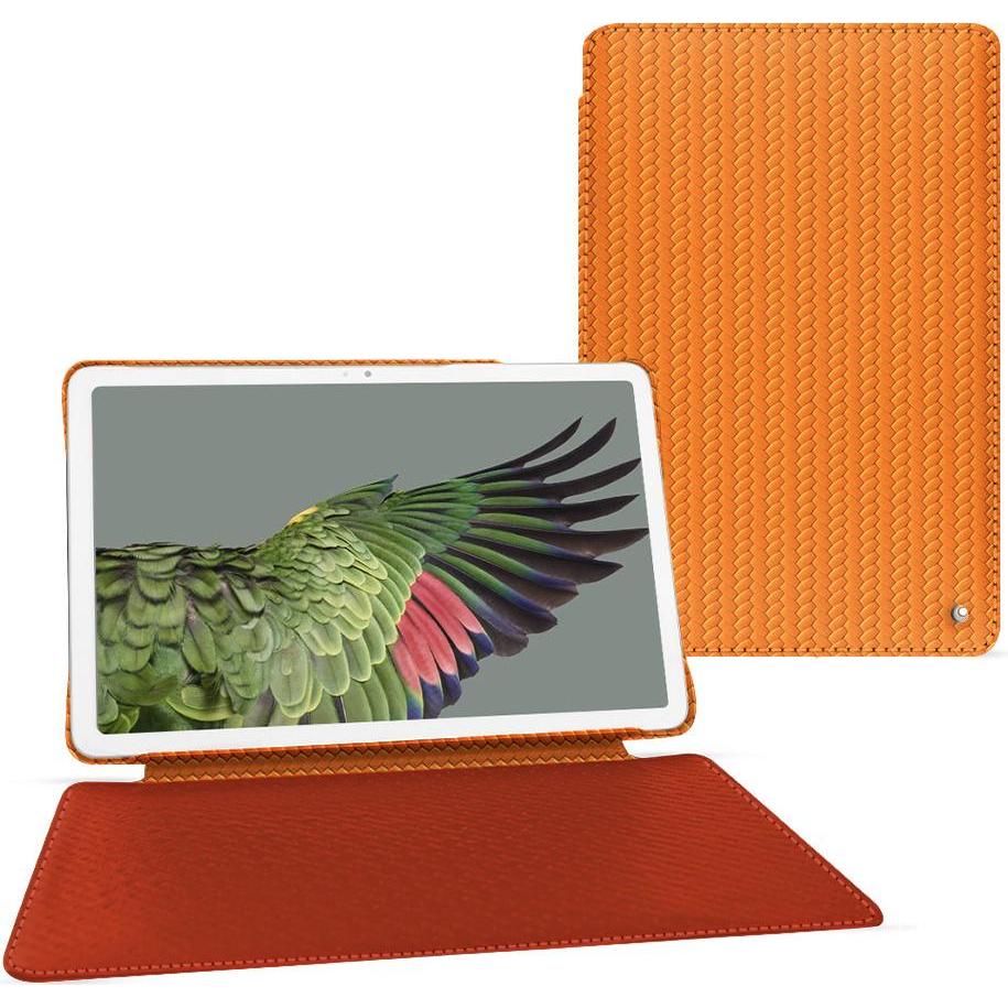 Noreve Lederschutzhülle horizontal (Google Pixel Tablet), Tablet Hülle, Orange