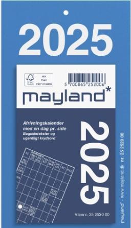 Actual product image Mayland-Burde Advertising calendar w/bagsidetekst 2025