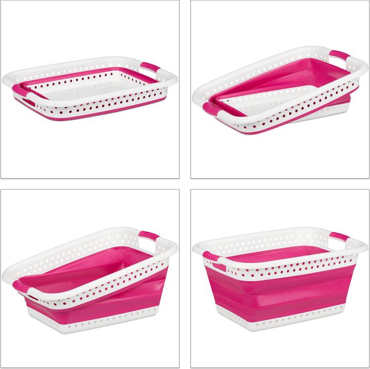 Immagine prodotto Relaxdays Cesto per la biancheria pieghevole con maniglie (50 l)
