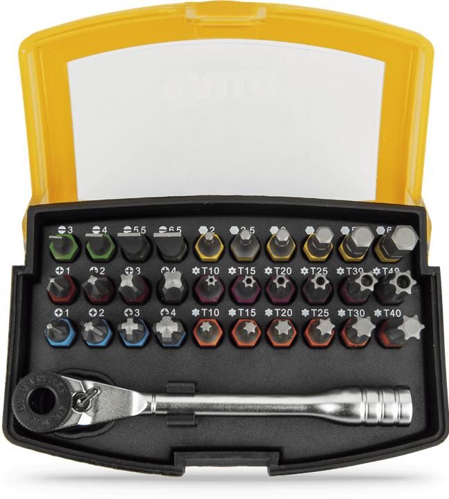 Actual product image VITO Set Of 30 Bits With Mini Ratchet