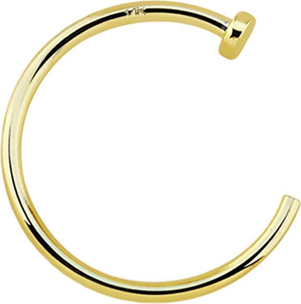 Star Piercing Nasenring offen 14k gold (ohne Messing, 14k Gold)