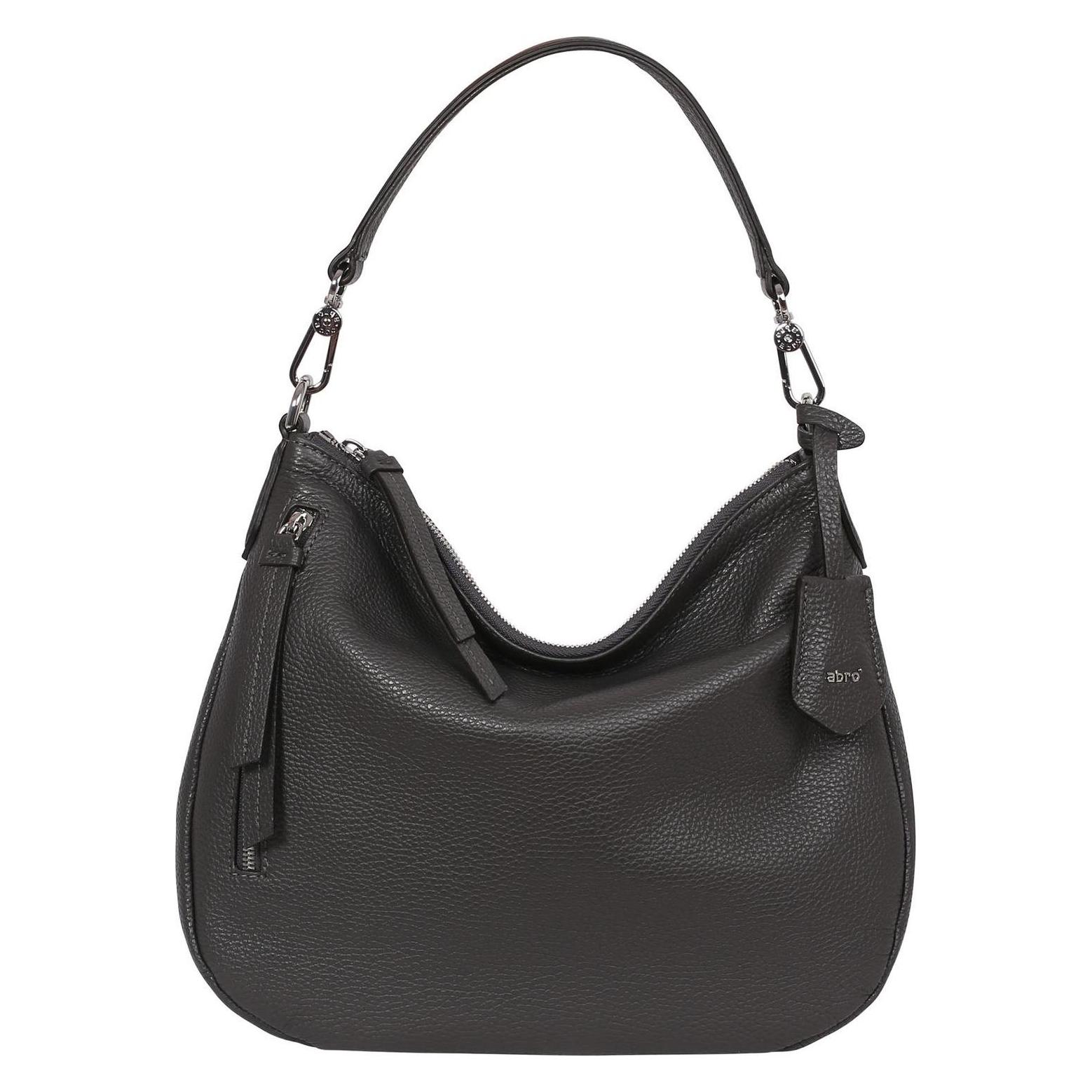 Abro, Damen, Handtasche, Leather Adria Hobo Juna, Grau