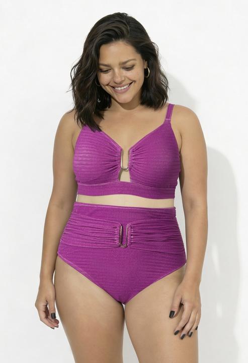 Actual product image Ulla Popken Sparkling Plunge Neck Bikini Set (54, 56)