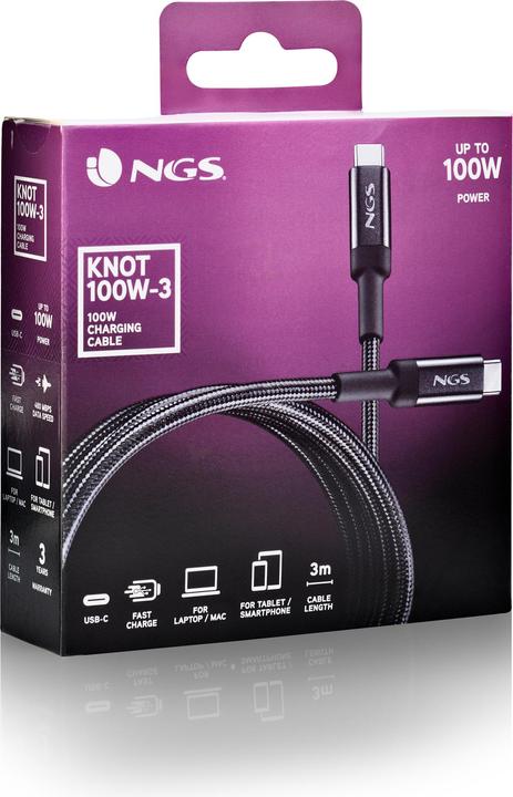 Produktbild NGS KNOT 100W-3 (3 m, USB 2.0, 100 W)