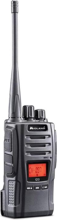 Midland G13 Funkgerät, PMR446 16 Kanäle, Standlader, Akkupack 2600 mAh (C1462) (12 km)