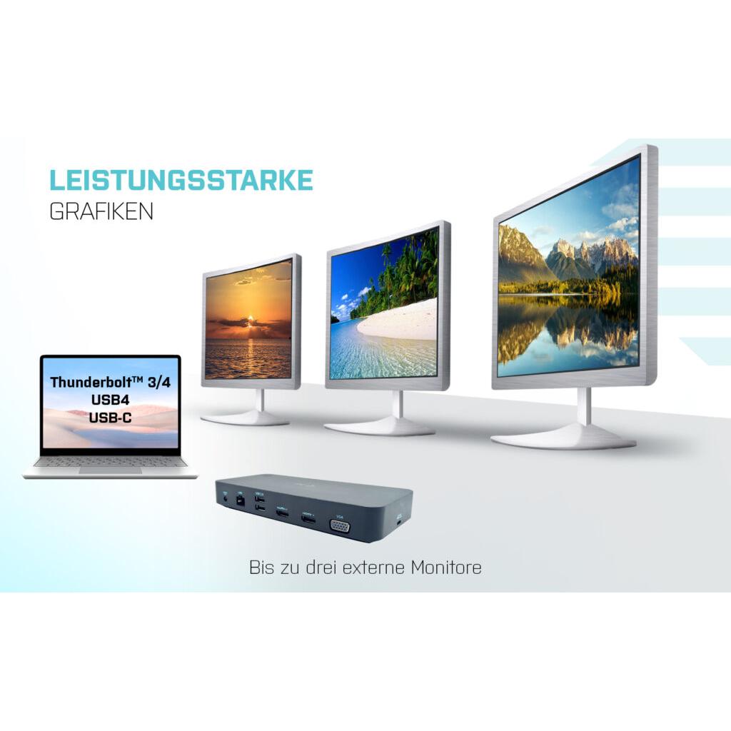 Thumbnail - i-tec Catripledockvgapd (USB-C, 10 Ports), Dockingstation + USB Hub, Grau