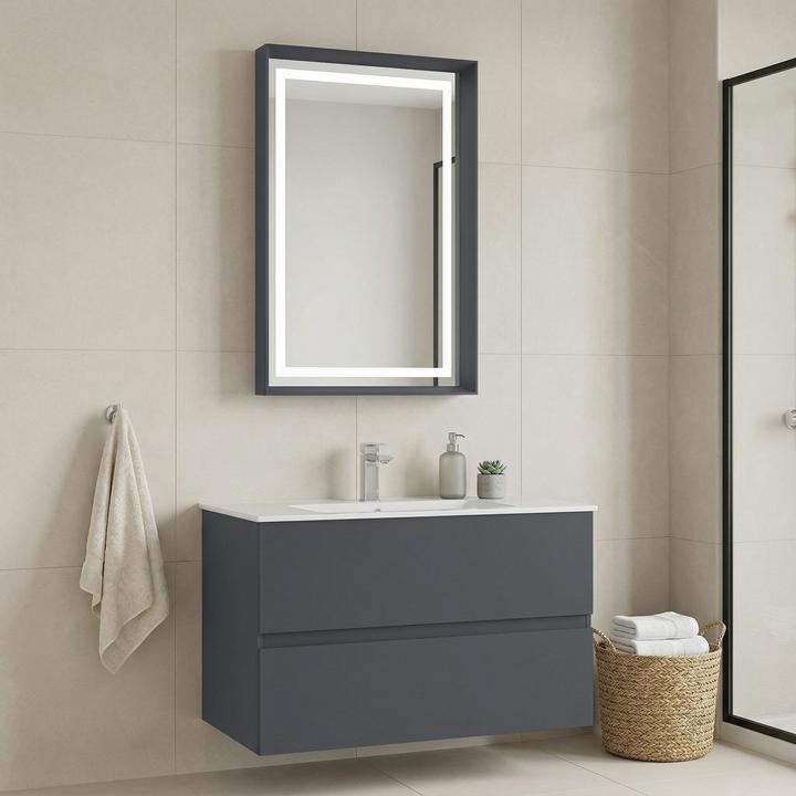 Produktbild Homitis Nest 91 v2 Bathroom Cabinet With Sink & Mirror Set (2 Pieces)
