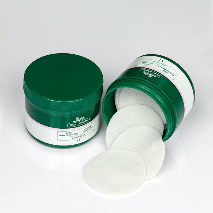 Actual product image VT Cosmetics Cica Hyalon Soft Toner Pad with 0.5% Salicylic Acid - Soothing Repair and Anti-Acne (Facial cleansing wipes, 130 g)