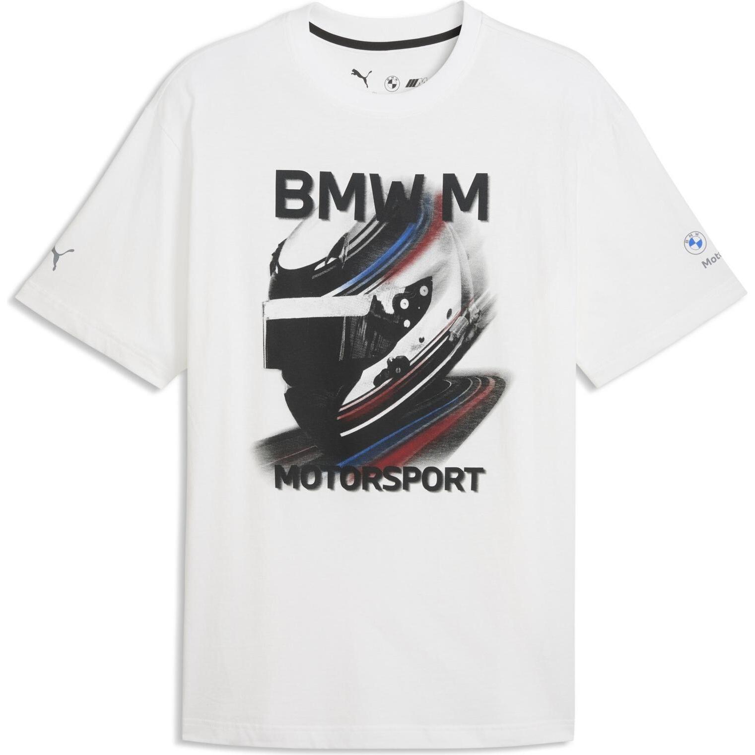 Puma, Uomini, Maglietta sportiva, BMW Mms Graphic Helmet Tee (L), Bianco, L