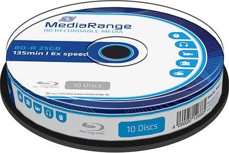 Produktbild MediaRange BD-R 6x Single Layer 25GB 10-Pck. (10x)