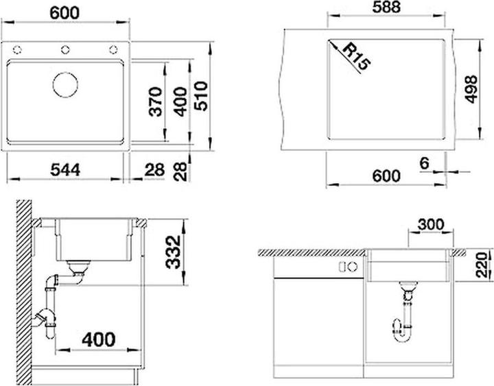 Productafbeelding Blanco Etagon 6 (Ingebouwde gootsteen, 60 cm, 51 cm)