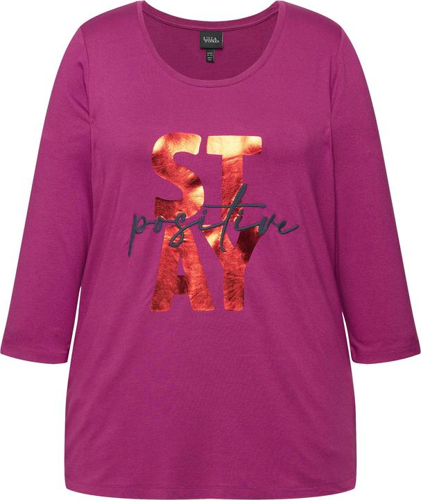 Immagine prodotto Ulla Popken Maglia con ricamo, scritta, scollo a girocollo e maniche a 3/4 (46, 48)